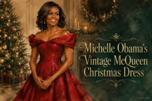 Michelle Obama’s Vintage McQueen Christmas Dress