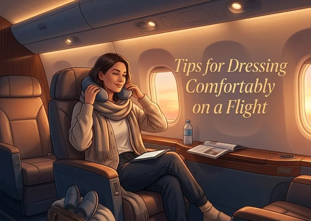 tips for dressing comfortably on a flight