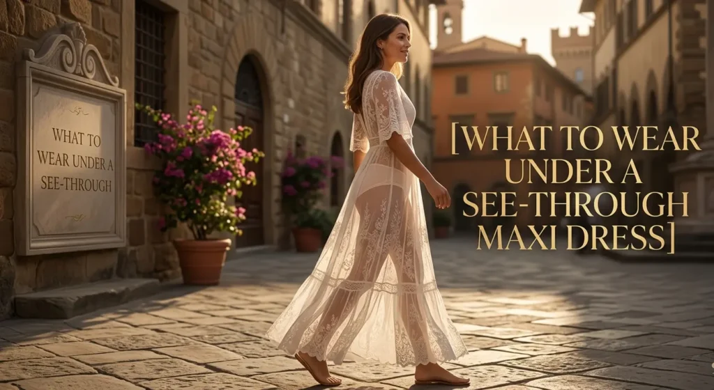 what to wear under a see through maxi dress